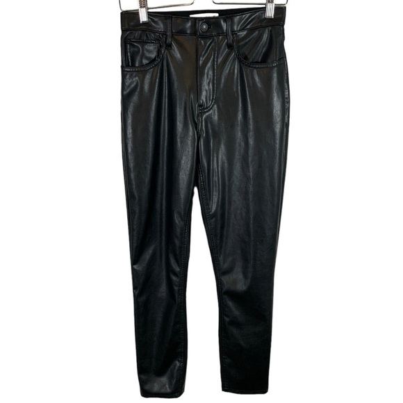 Abercrombie & Fitch The Skinny High Rise Faux Leather Pants Size 4 - Picture 1 of 8